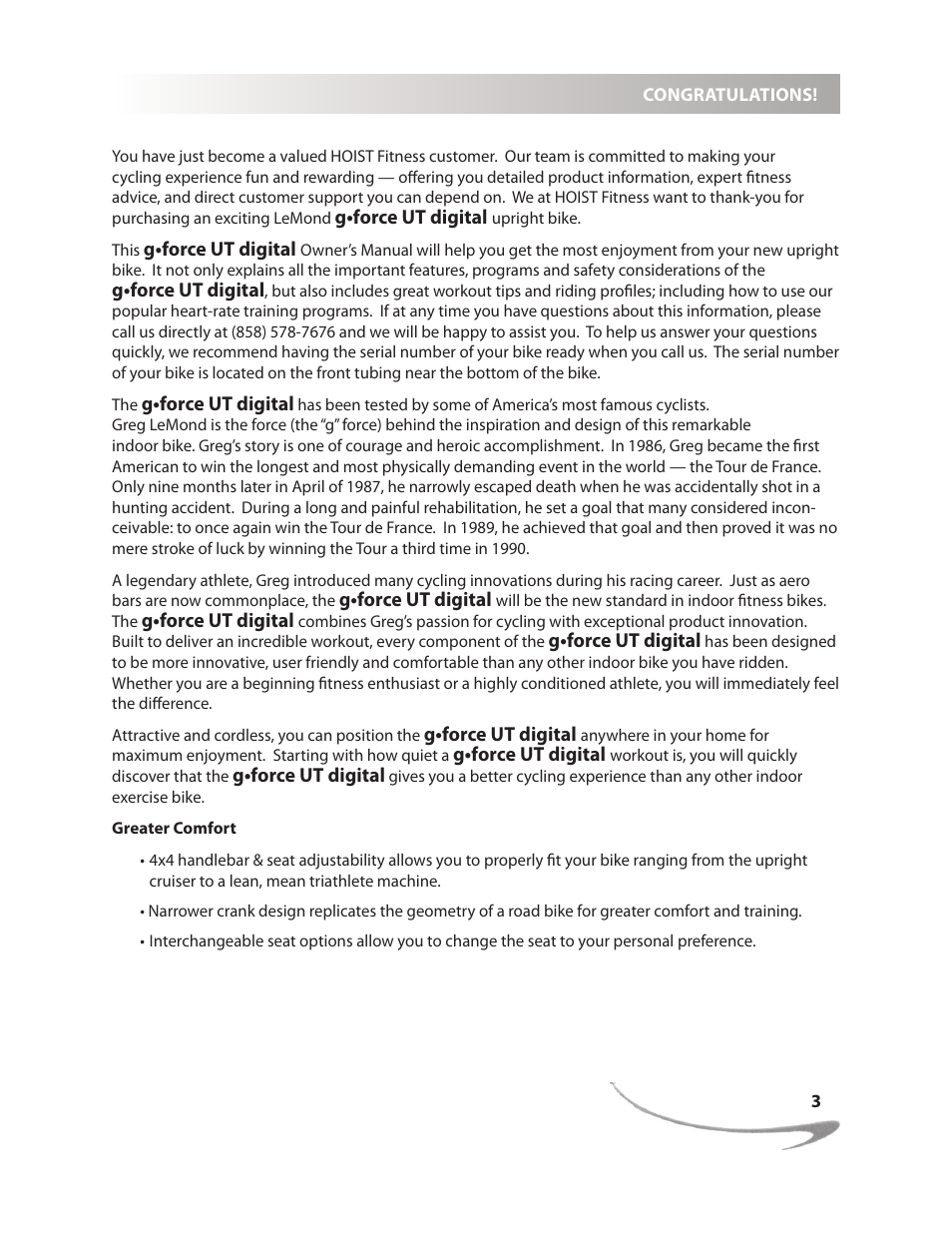 LeMond g-force UT User Manual | Page 3 / 40