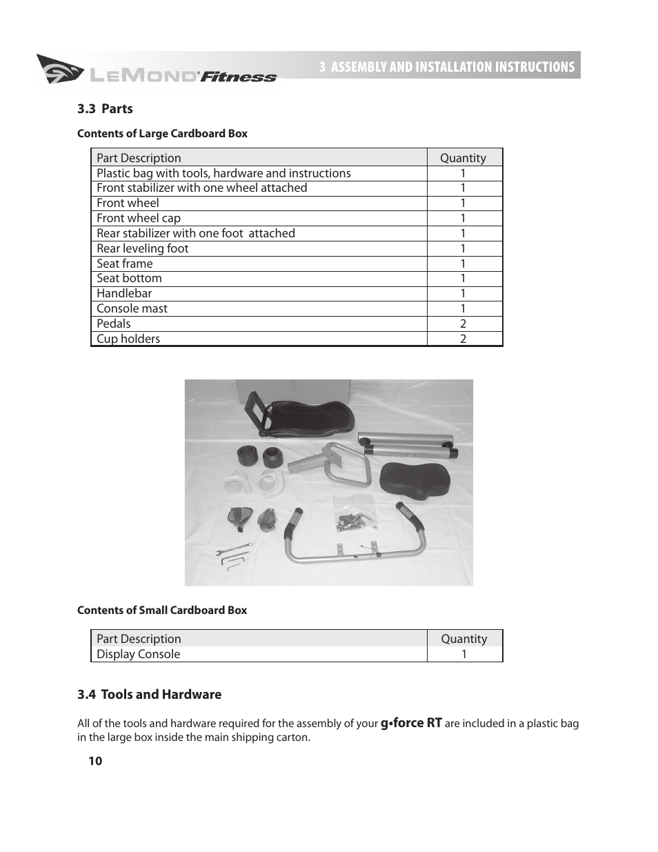 LeMond g-force RT User Manual | Page 10 / 56