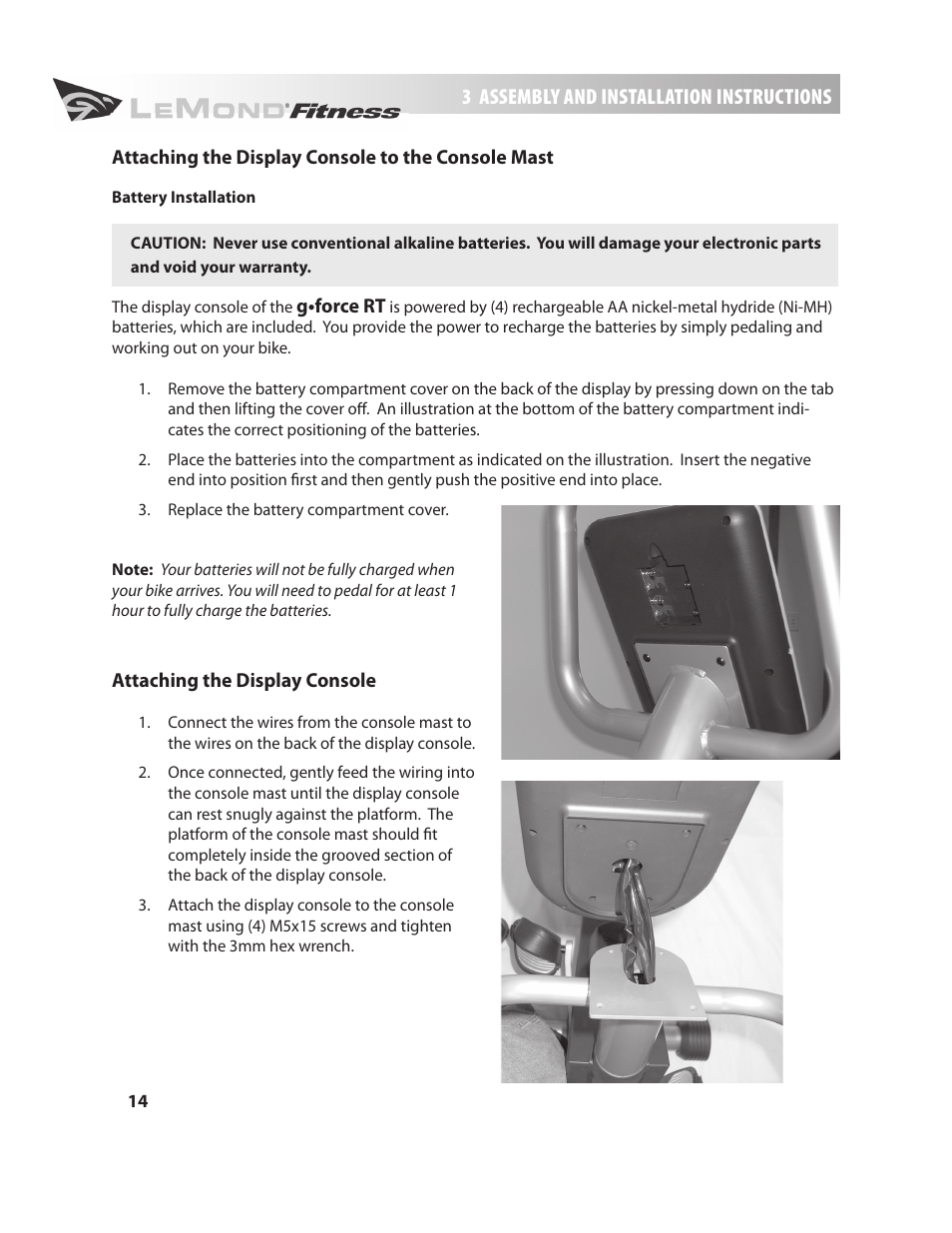 LeMond g-force RT User Manual | Page 14 / 56