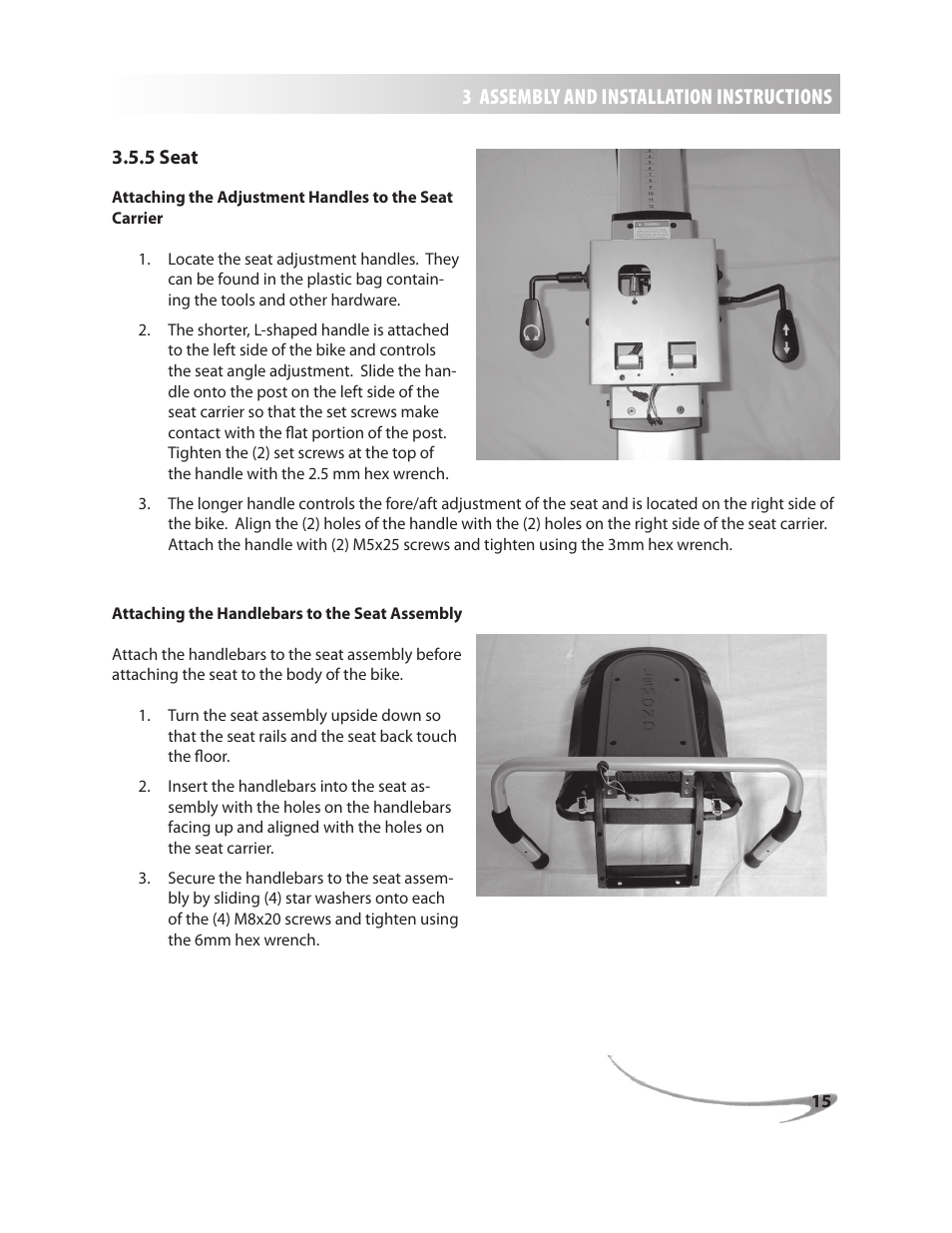 3 assembly and installation instructions | LeMond g-force RT User Manual | Page 15 / 56