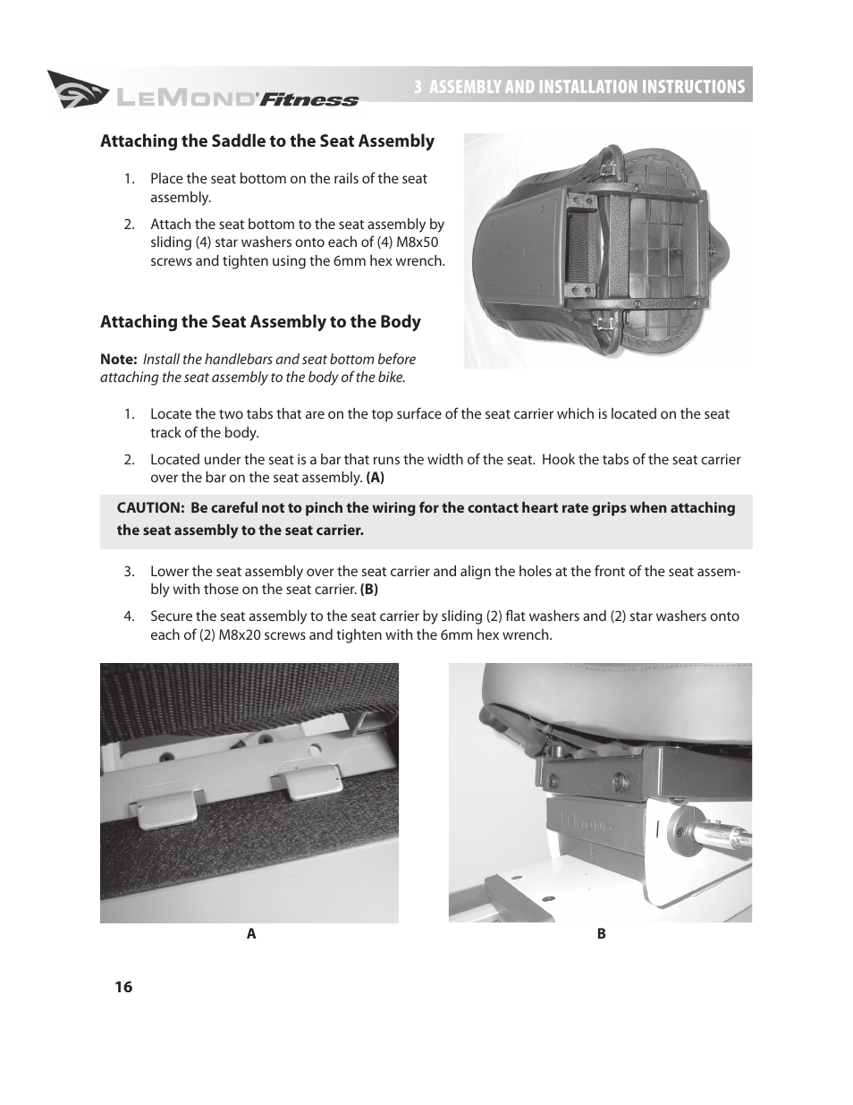 3 assembly and installation instructions | LeMond g-force RT User Manual | Page 16 / 56