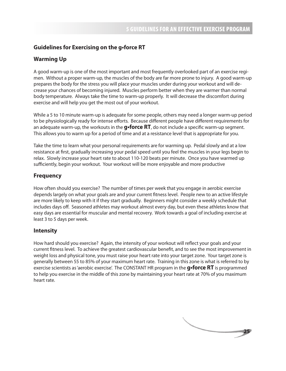 LeMond g-force RT User Manual | Page 25 / 56