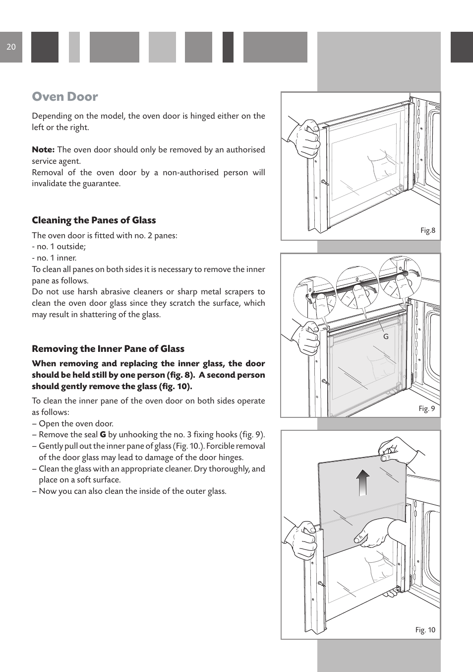 Oven door | CDA SV 150R User Manual | Page 20 / 32