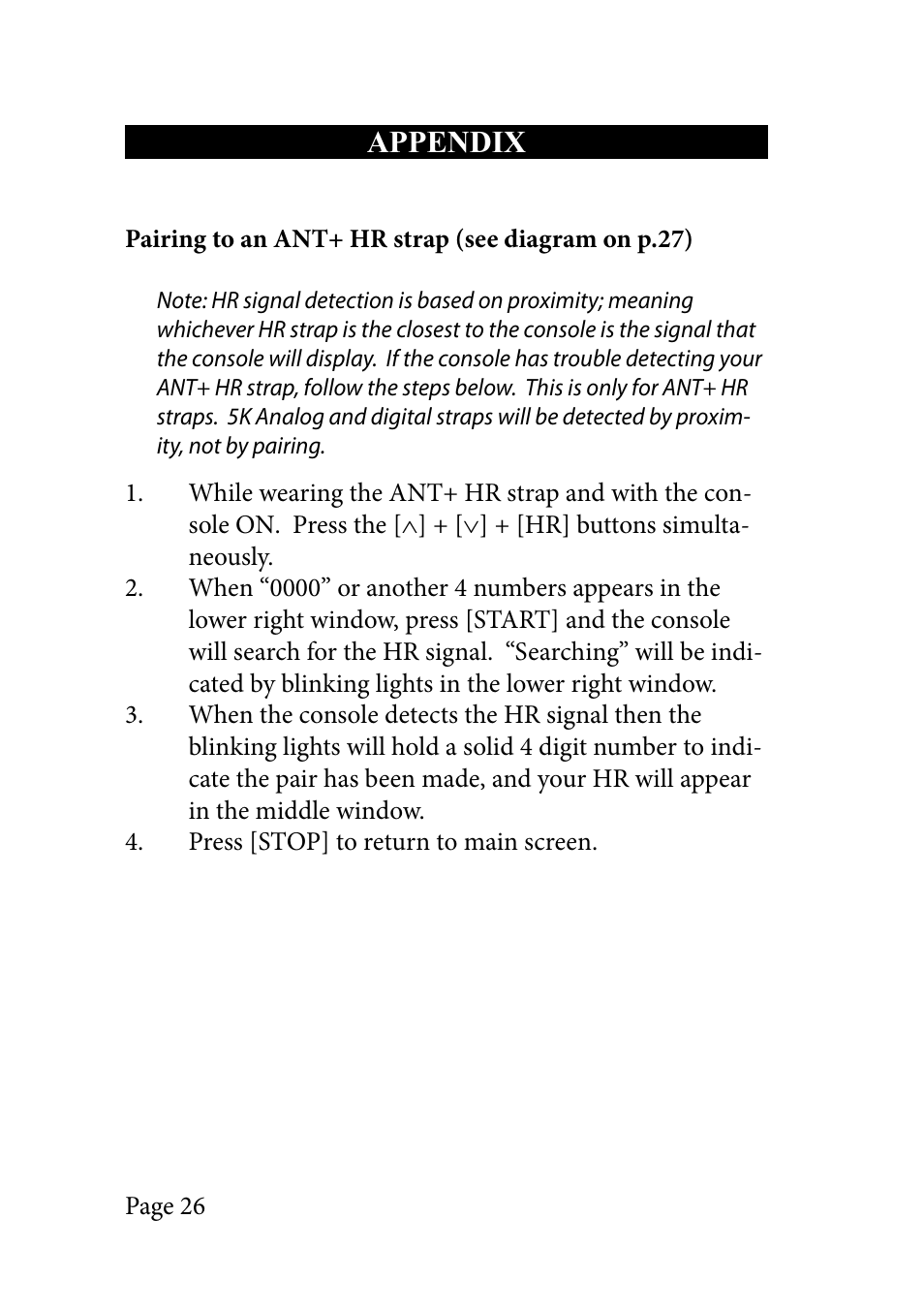 Appendix | LeMond RevMaster Pilot User Manual | Page 26 / 29