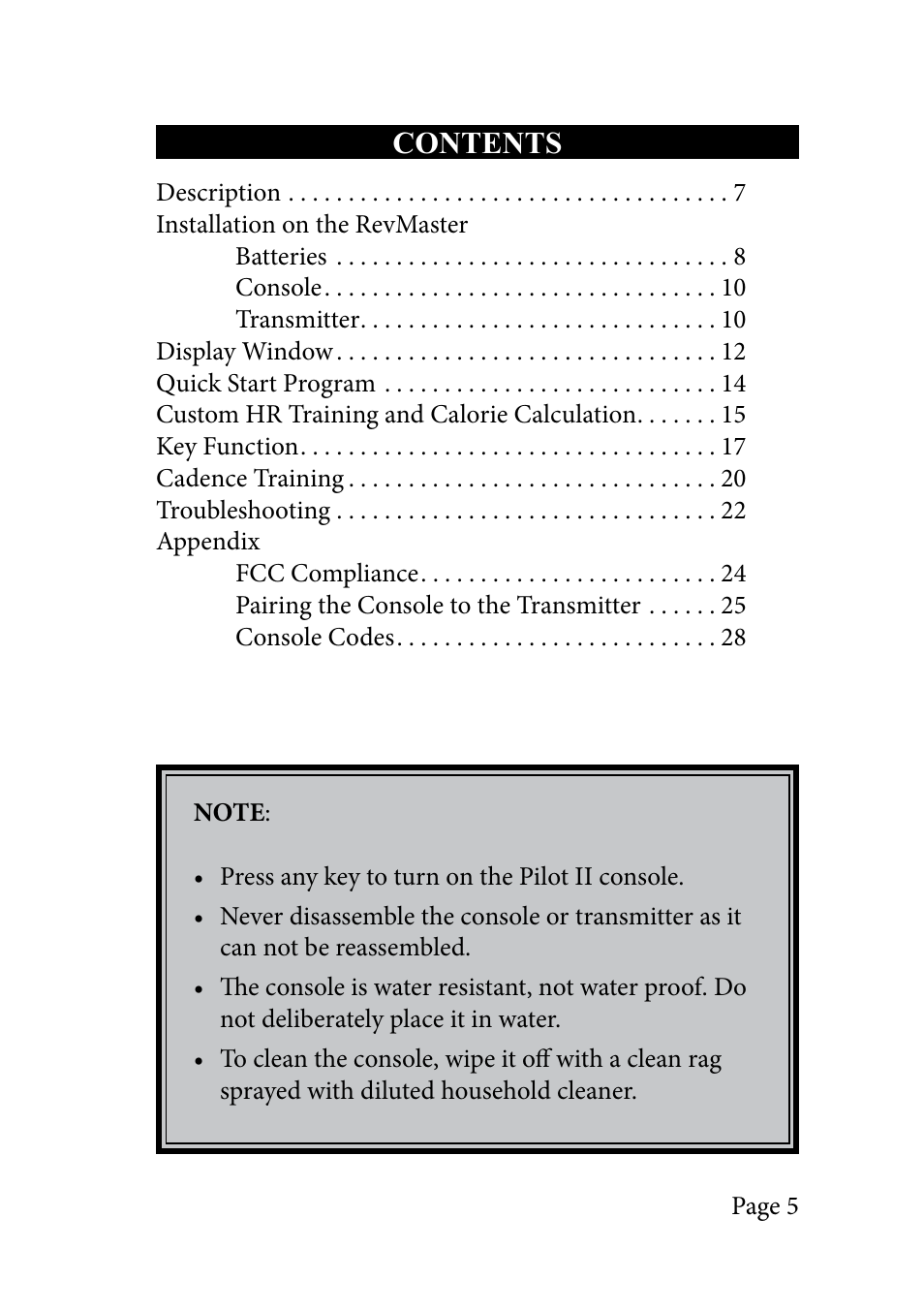 LeMond RevMaster Pilot User Manual | Page 5 / 29