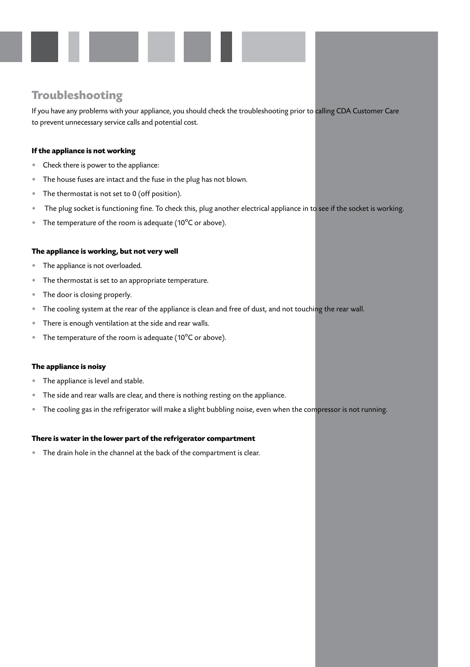 Troubleshooting | CDA FF120 User Manual | Page 6 / 8