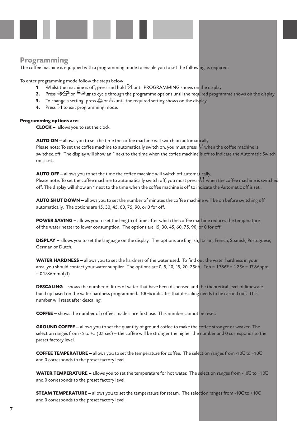 Programming | CDA CVC4SS User Manual | Page 8 / 16