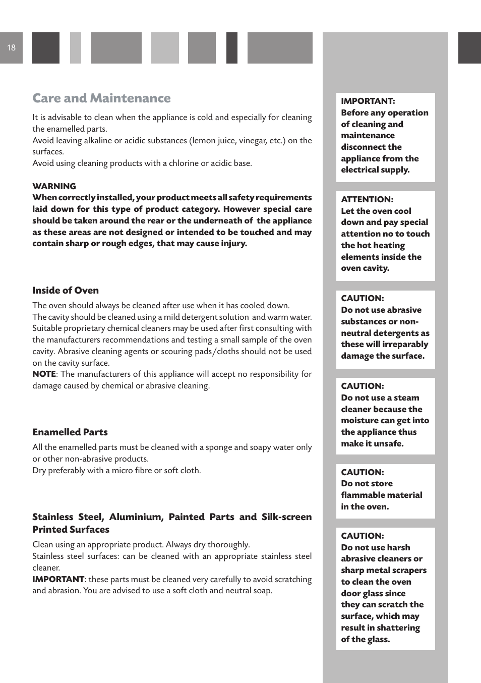 Care and maintenance | CDA DC730 User Manual | Page 18 / 36