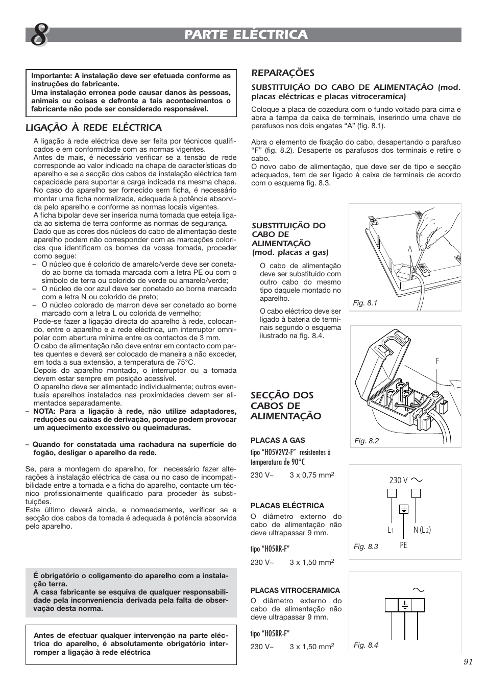 Parte eléctrica | CDA HCC360 User Manual | Page 20 / 21