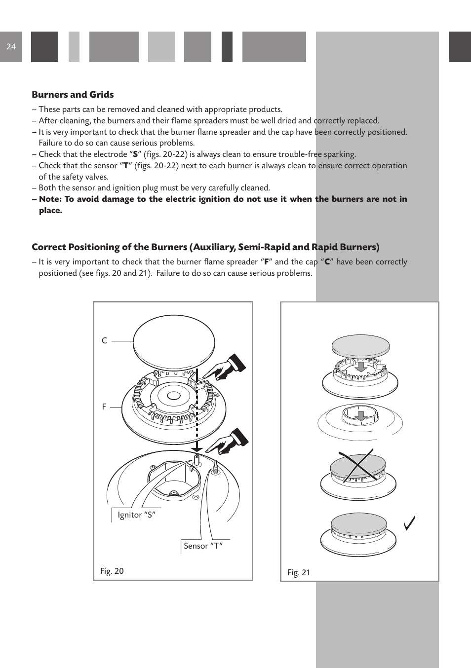 CDA DUAL FUEL COOKERS RC 9021 User Manual | Page 24 / 44