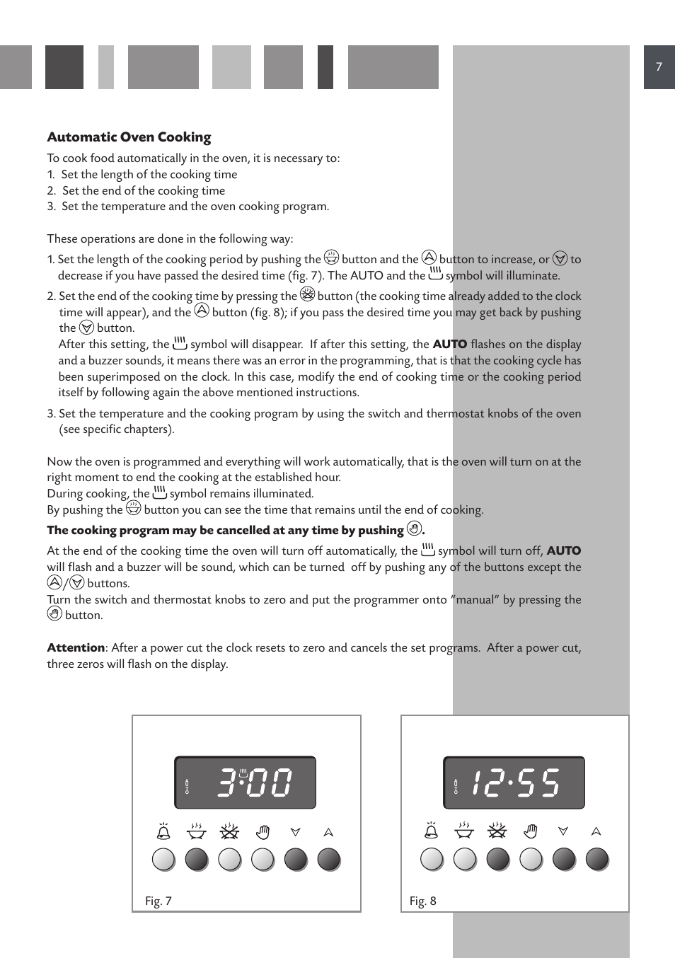 Automatic oven cooking | CDA DUAL FUEL COOKERS RC 9021 User Manual | Page 7 / 44