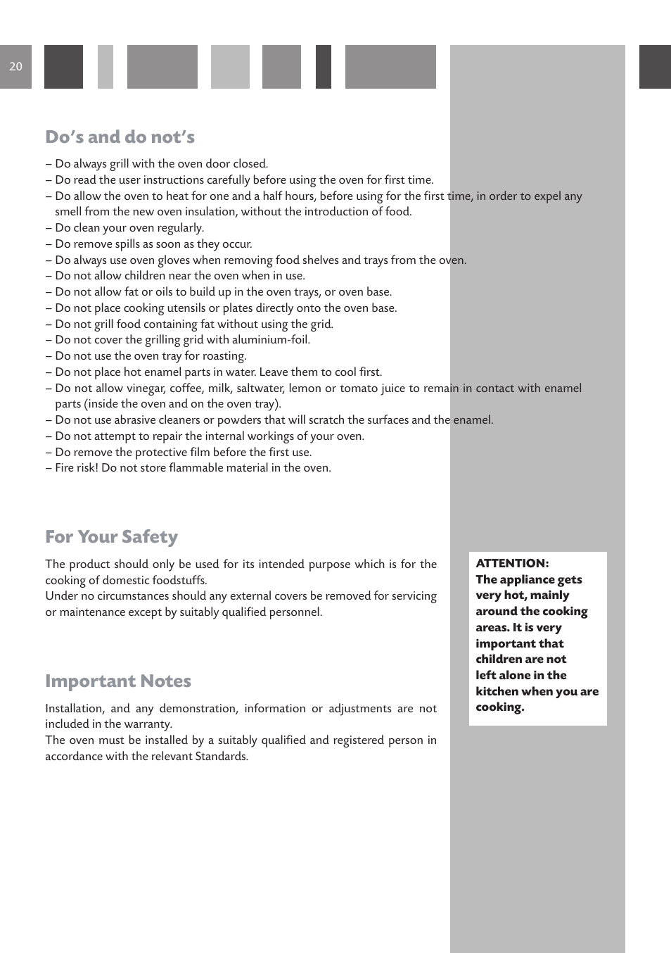 Do’s and do not’s, For your safety | CDA SV 210 User Manual | Page 20 / 36