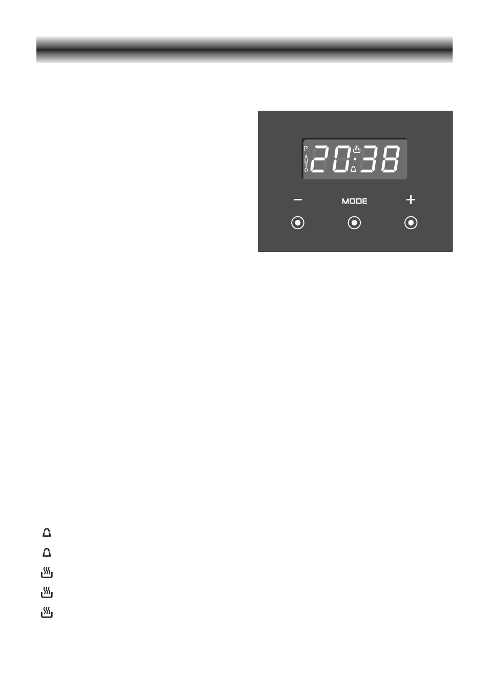Clock and timer with “touch-control” keys, Keys, Main oven only) | CDA RV 1000 User Manual | Page 8 / 52