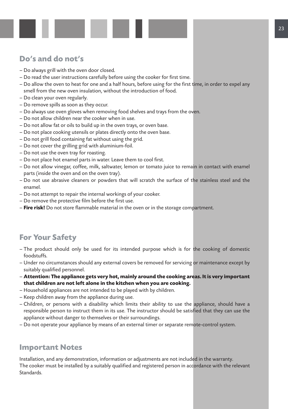 Do’s and do not’s, For your safety | CDA RC 9620 User Manual | Page 23 / 36