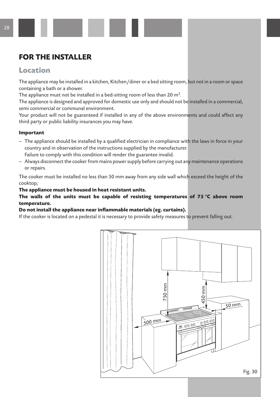 For the installer location | CDA RC 9620 User Manual | Page 28 / 36