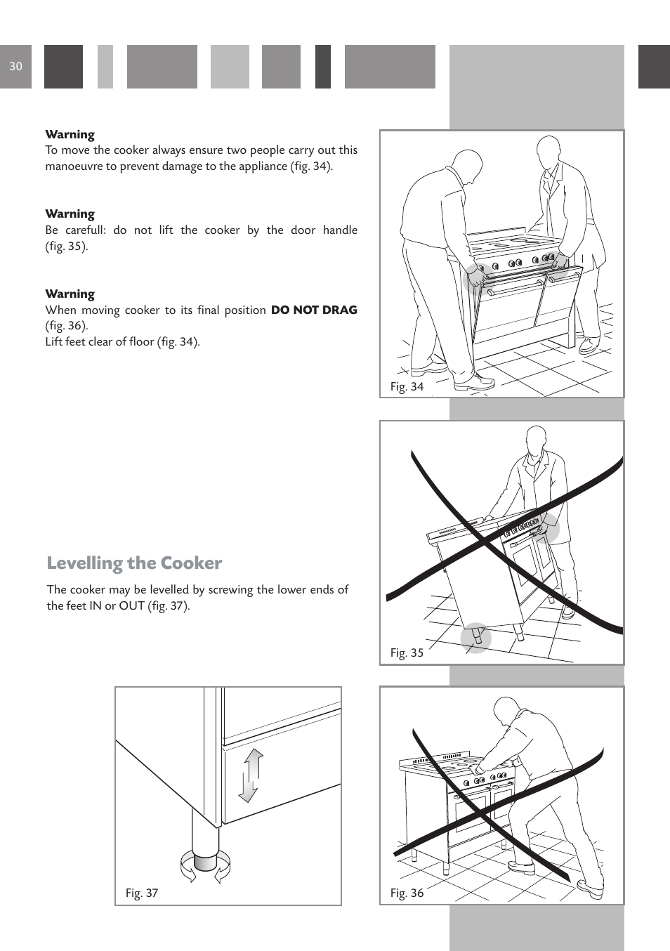 Levelling the cooker | CDA RC 9620 User Manual | Page 30 / 36