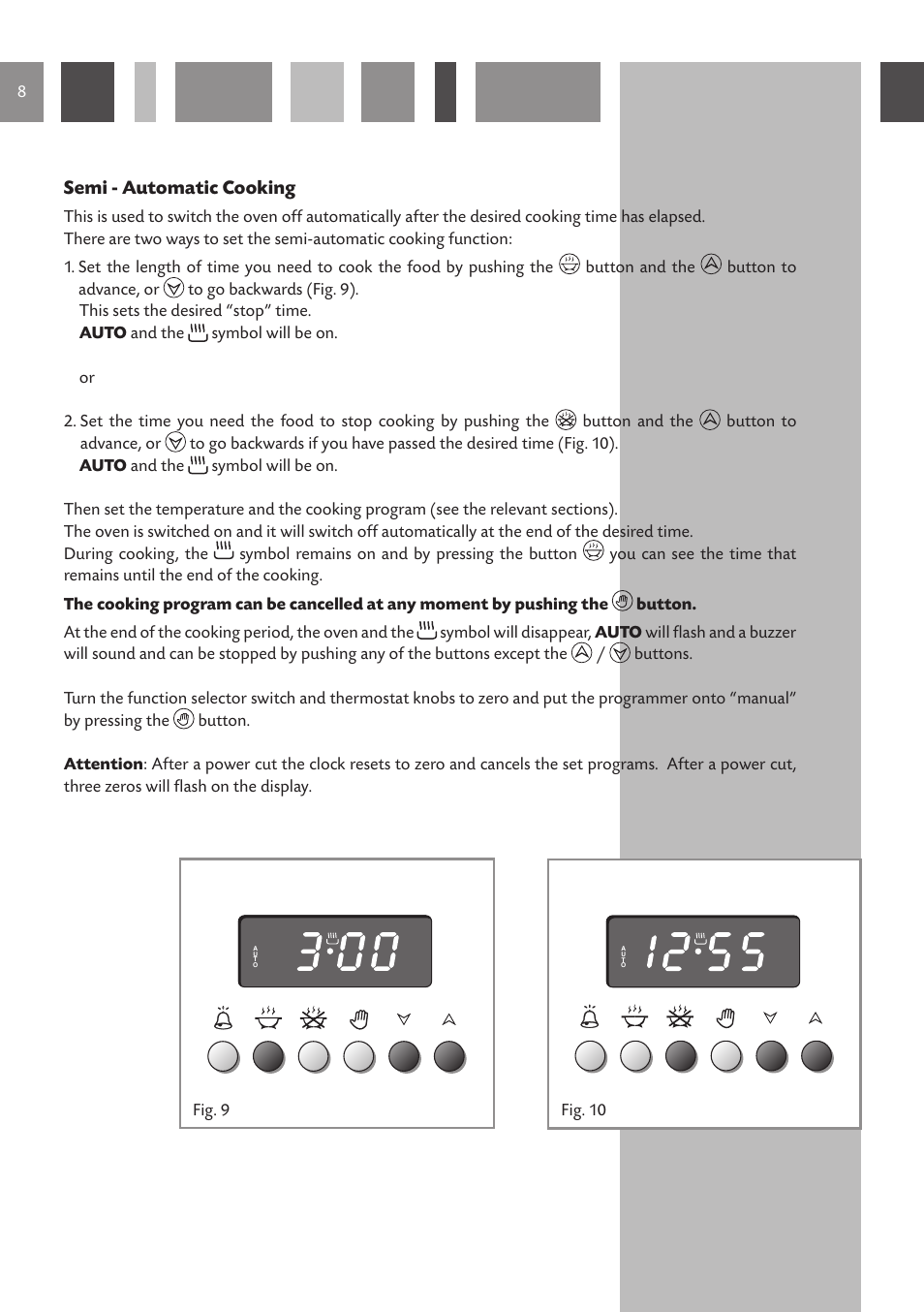 Semi - automatic cooking | CDA RC 9620 User Manual | Page 8 / 36