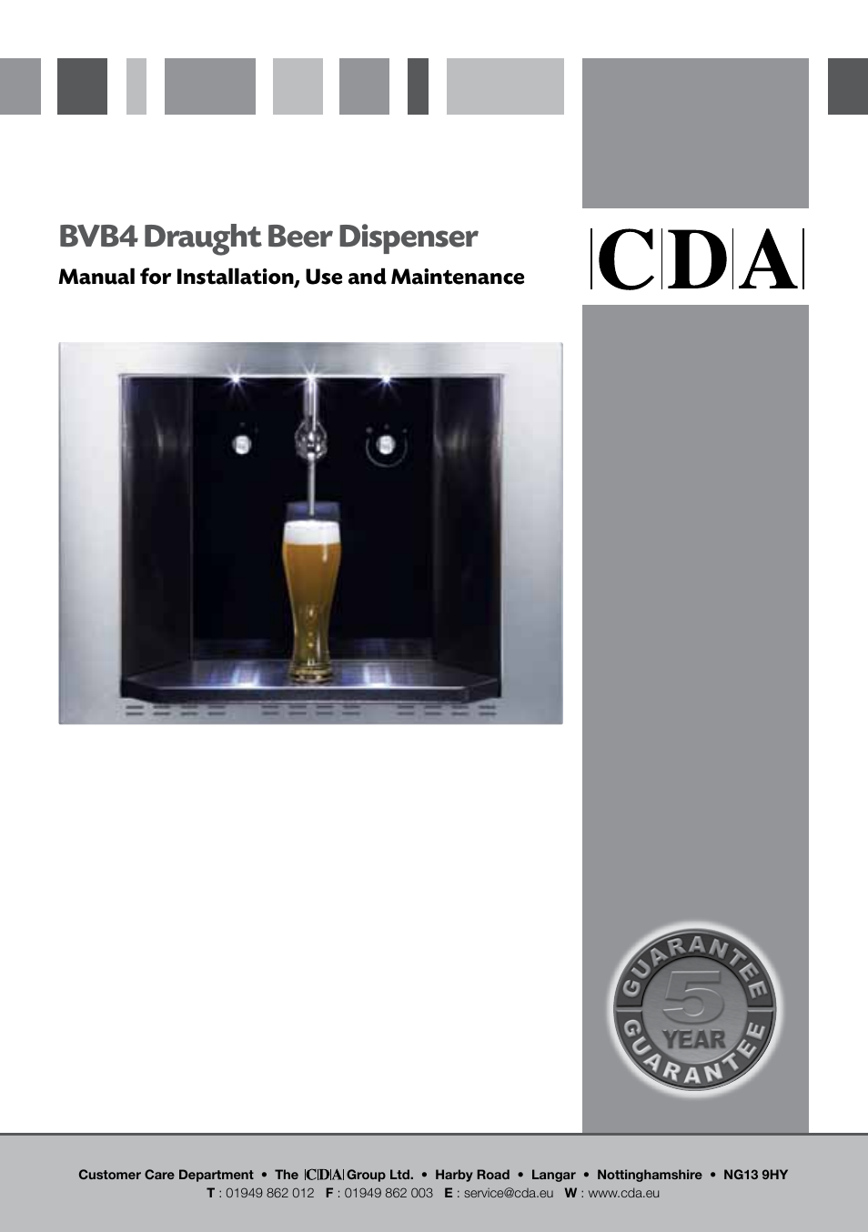 CDA BVB4 User Manual | 9 pages