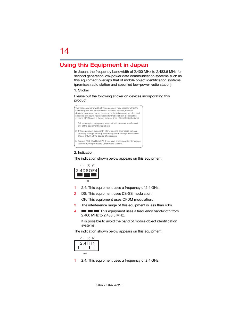 Using this equipment in japan | Toshiba DynaPad WT12PE-A64 User Manual | Page 14 / 177