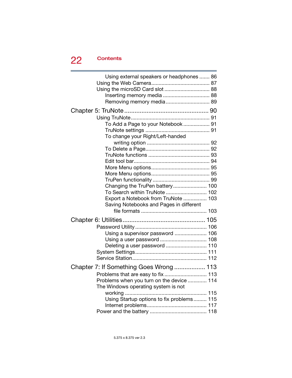 Toshiba DynaPad WT12PE-A64 User Manual | Page 22 / 177