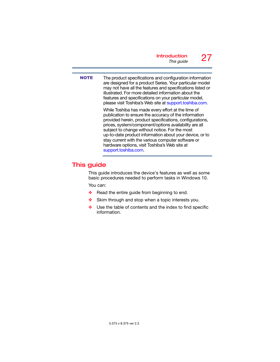 This guide | Toshiba DynaPad WT12PE-A64 User Manual | Page 27 / 177