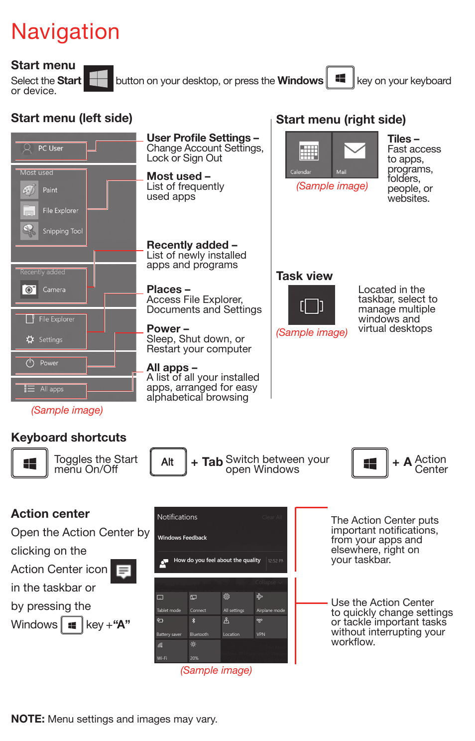 Navigation | Toshiba DynaPad WT12PE-A64 User Manual | Page 5 / 8