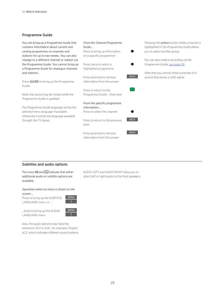 Bang & Olufsen BeoVision Avant - User Guide User Manual | Page 29 / 83