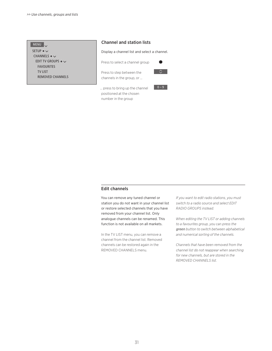 Bang & Olufsen BeoVision Avant - User Guide User Manual | Page 31 / 83