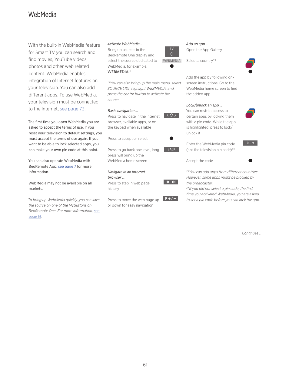 Webmedia | Bang & Olufsen BeoVision Avant - User Guide User Manual | Page 61 / 83