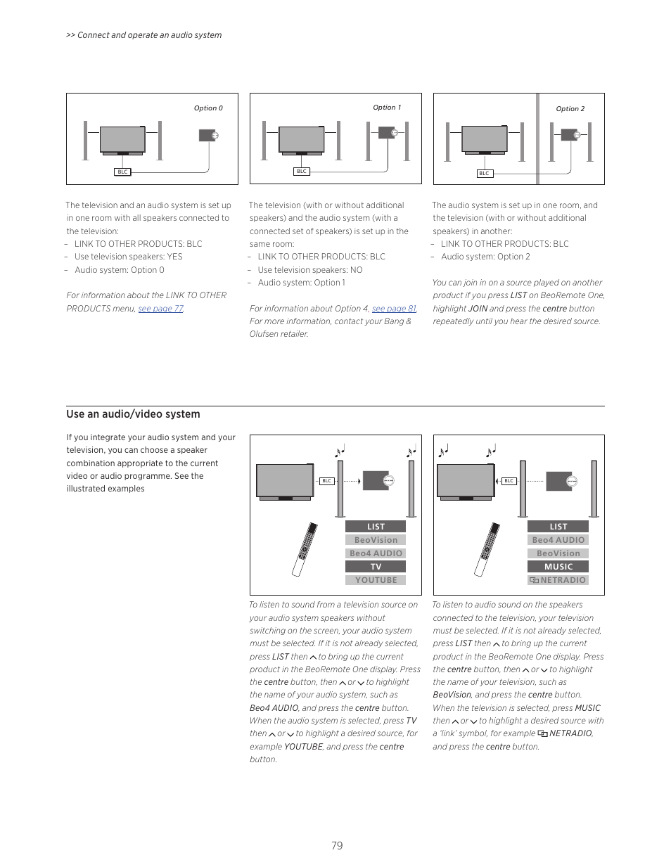 Use an audio/video system | Bang & Olufsen BeoVision Avant - User Guide User Manual | Page 79 / 83