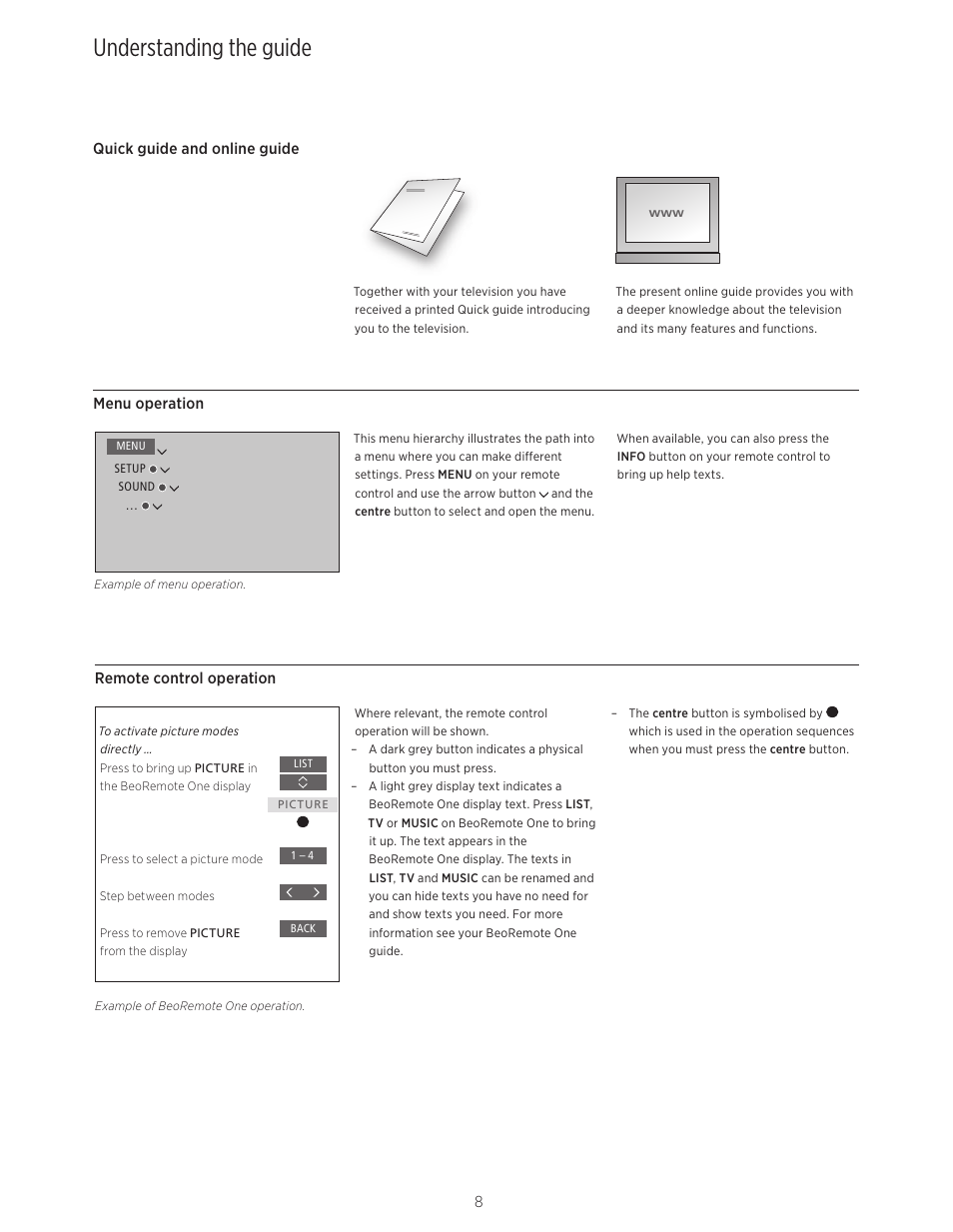 Understanding the guide, You to get an optimal experience with your, Bang & olufsen television | Bang & Olufsen BeoVision Avant - User Guide User Manual | Page 8 / 83