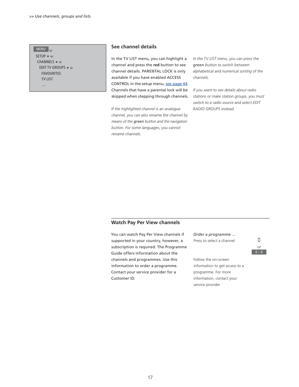 Bang & Olufsen BeoVision 11 with Beo4 User Guide User Manual | Page 17 / 62