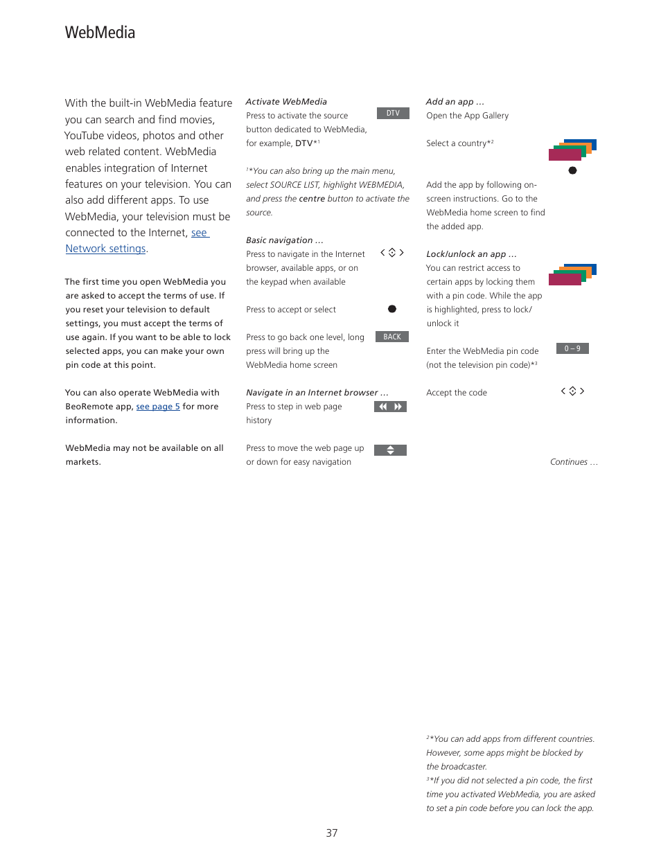 Webmedia | Bang & Olufsen BeoVision 11 with Beo4 User Guide User Manual | Page 37 / 62