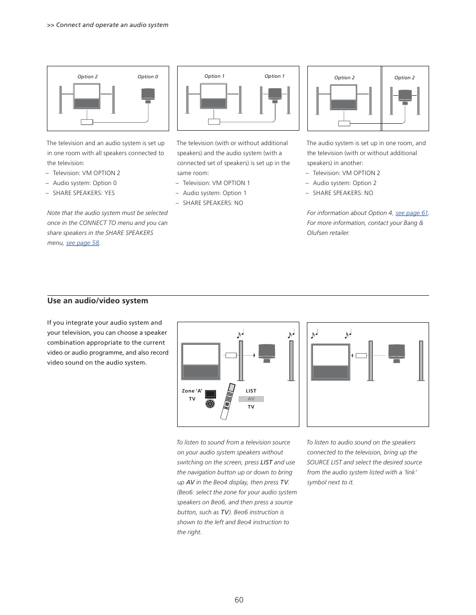 Use an audio/video system | Bang & Olufsen BeoVision 11 with Beo4 User Guide User Manual | Page 60 / 62