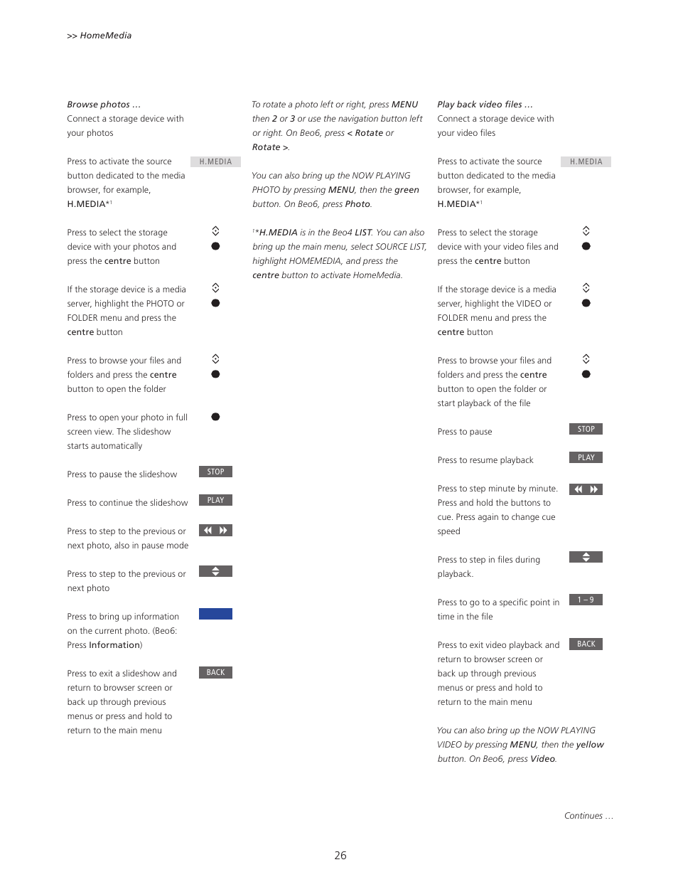 Bang & Olufsen BeoVision 11 with Beo4 User Guide (No tuner) User Manual | Page 26 / 44