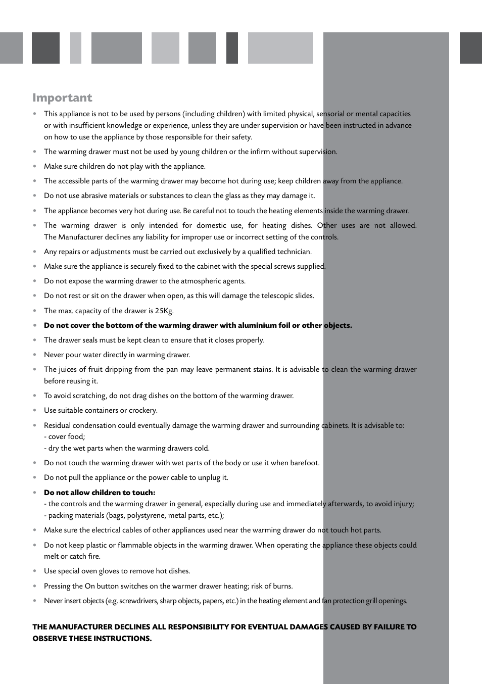 Important | CDA SVW140 User Manual | Page 8 / 12