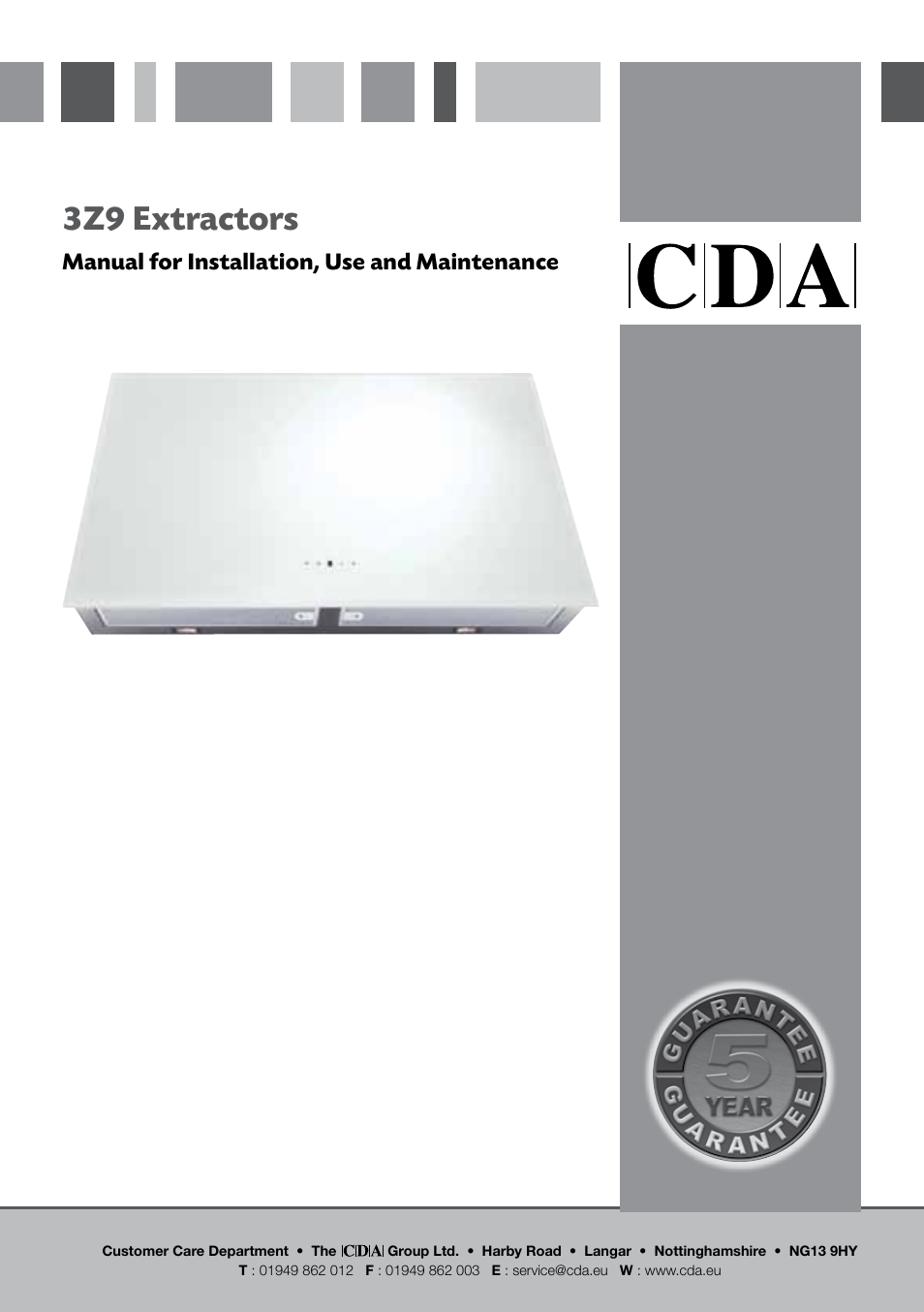 CDA 3Z9 User Manual | 12 pages