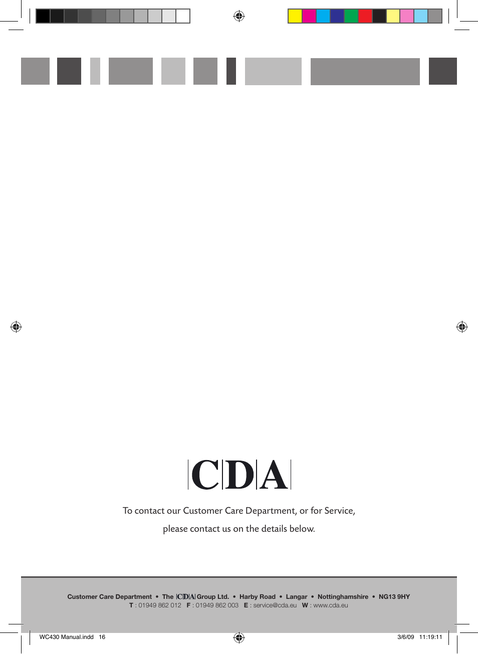 Passionate about style | CDA WC430 User Manual | Page 16 / 16