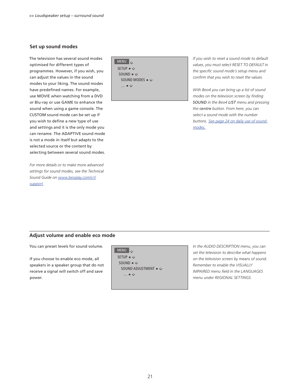 Bang & Olufsen BeoPlay V1 User Guide User Manual | Page 21 / 51