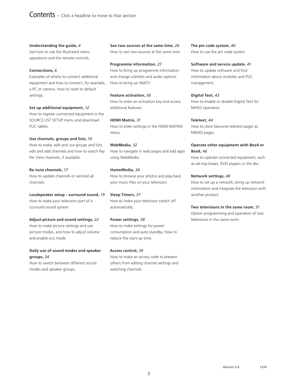Bang & Olufsen BeoPlay V1 User Guide User Manual | Page 3 / 51