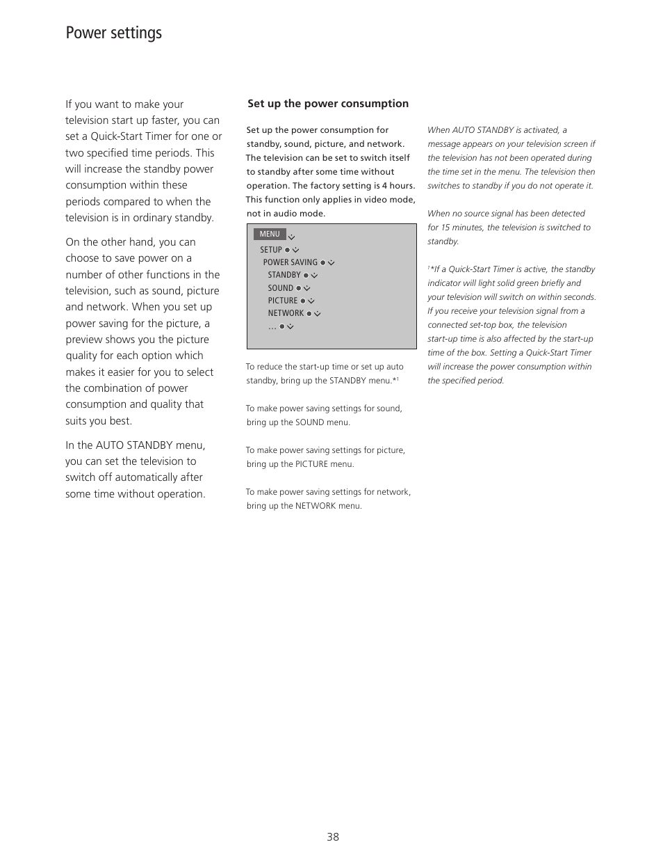 Power settings | Bang & Olufsen BeoPlay V1 User Guide User Manual | Page 38 / 51