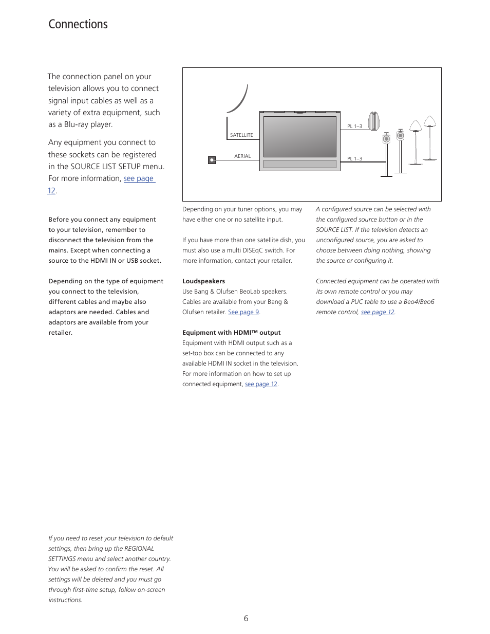 Connections | Bang & Olufsen BeoPlay V1 User Guide User Manual | Page 6 / 51