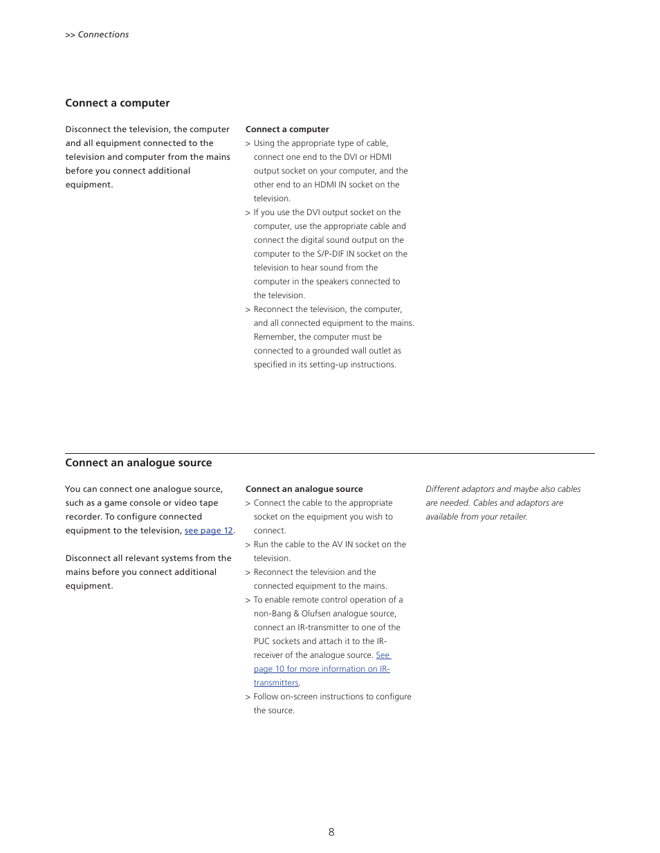 Bang & Olufsen BeoPlay V1 User Guide User Manual | Page 8 / 51