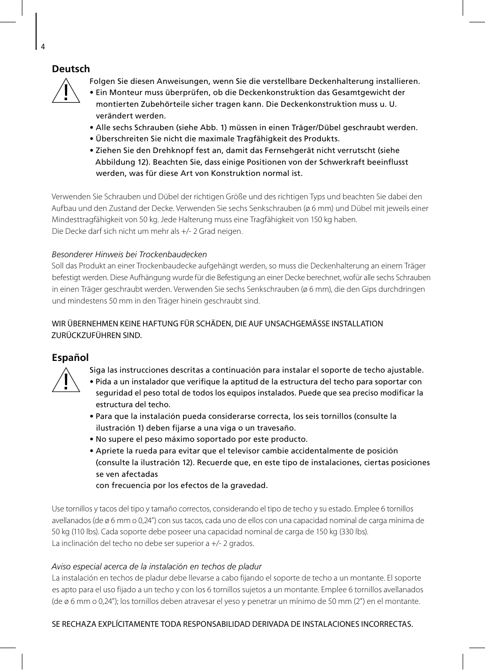 Bang & Olufsen BeoPlay V1 Stands & Brackets User Manual | Page 4 / 20