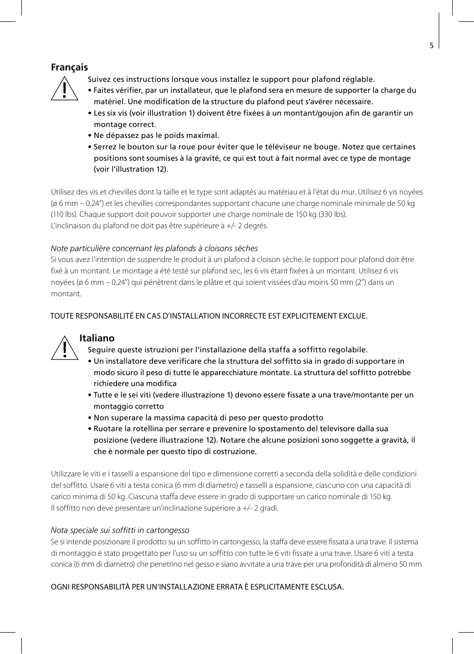 Bang & Olufsen BeoPlay V1 Stands & Brackets User Manual | Page 5 / 20