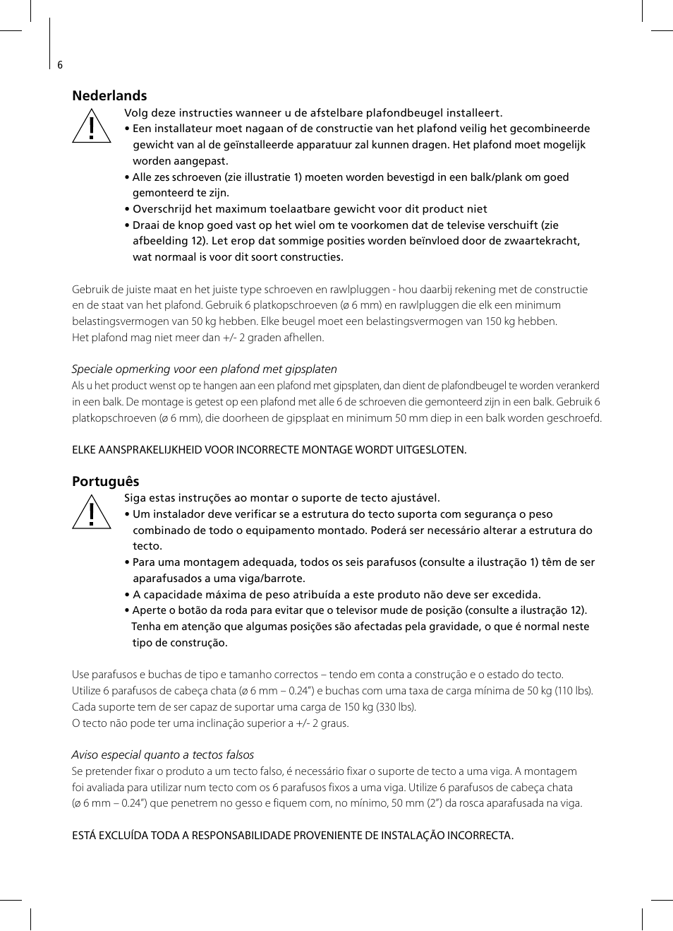 Bang & Olufsen BeoPlay V1 Stands & Brackets User Manual | Page 6 / 20