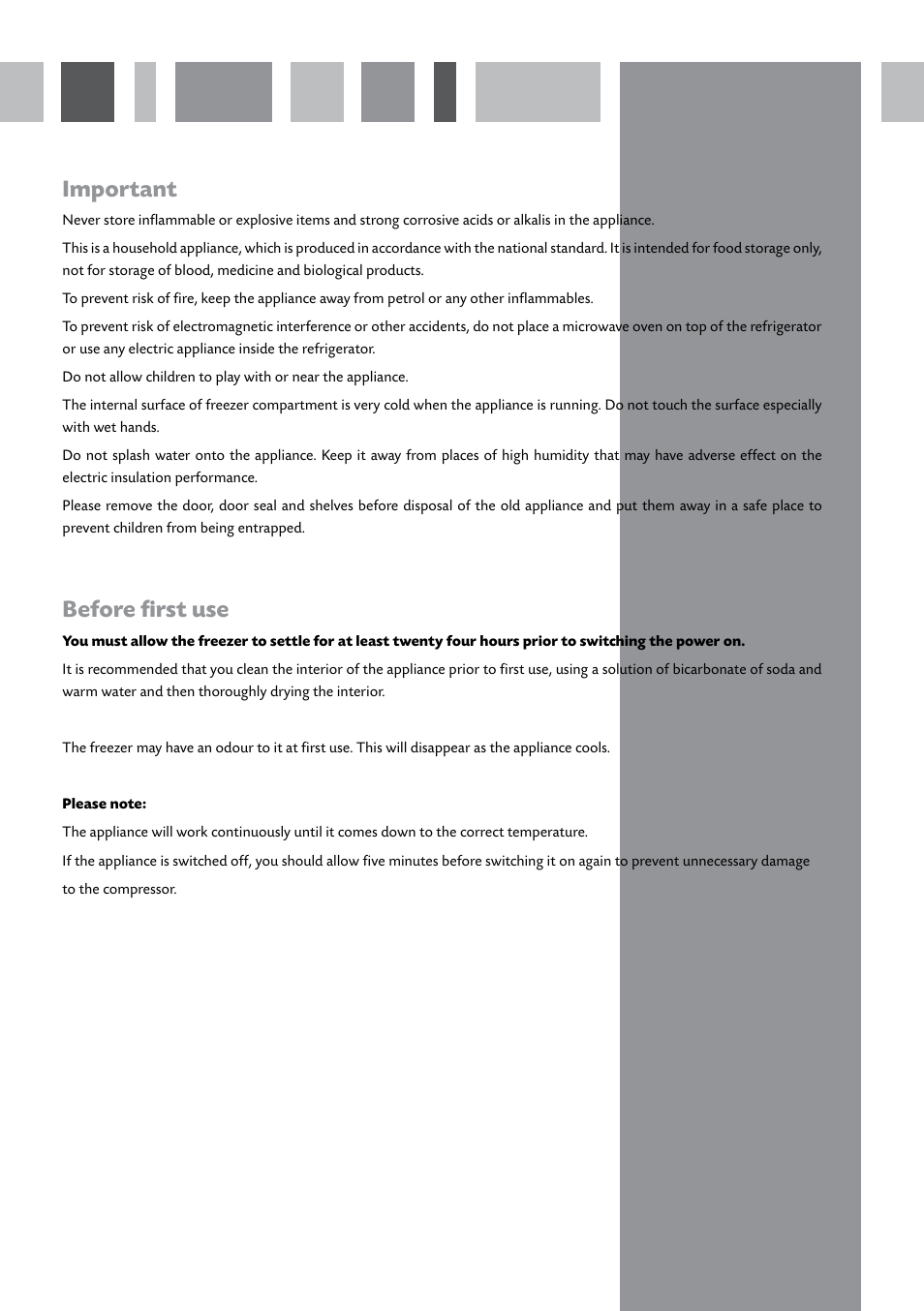 Important, Before first use | CDA FW282 User Manual | Page 3 / 16