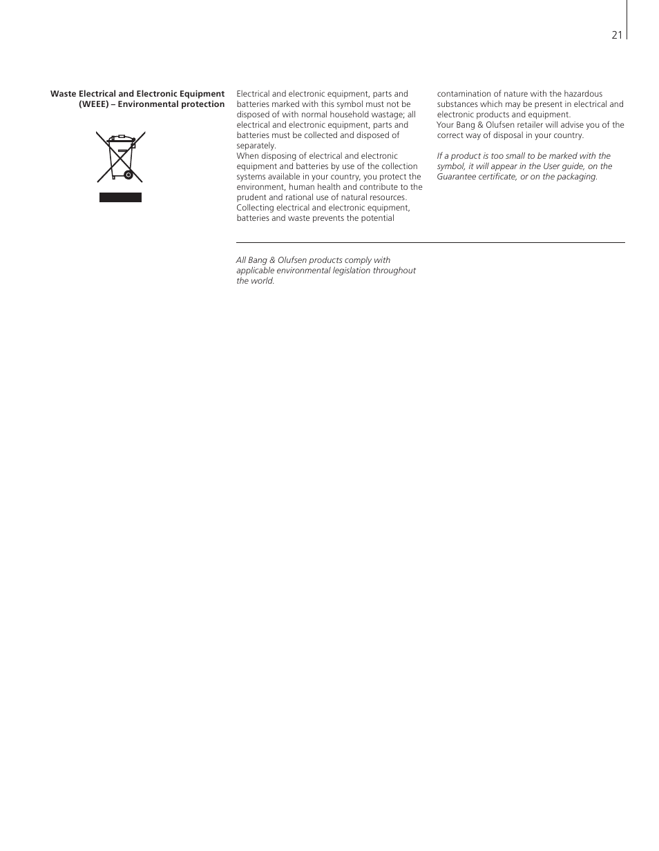 Bang & Olufsen BeoVision 10 Getting Started User Manual | Page 21 / 24