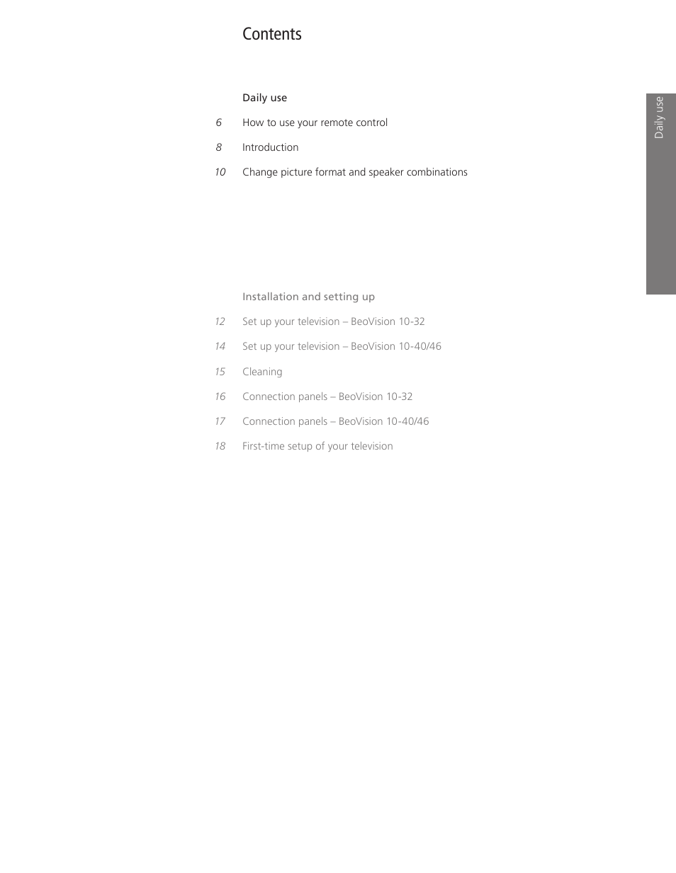 Bang & Olufsen BeoVision 10 Getting Started User Manual | Page 5 / 24