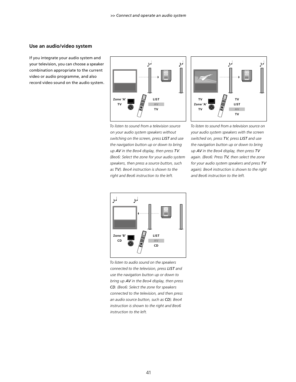 Use an audio/video system | Bang & Olufsen BeoVision 10 User Guide User Manual | Page 41 / 46